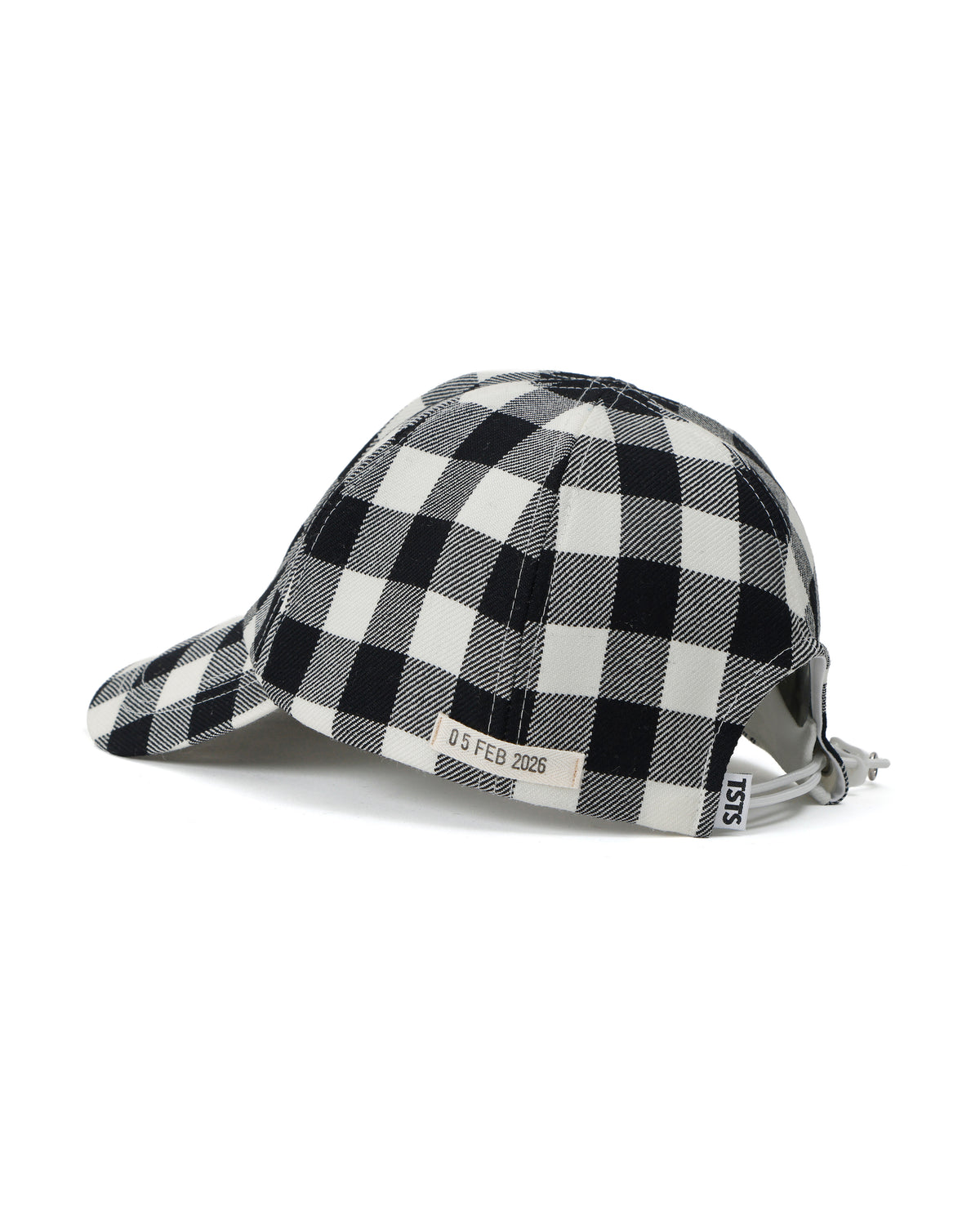 TSTS / GINGHAM WOOL DRAWSTRING CAP BLACK GINGHAM