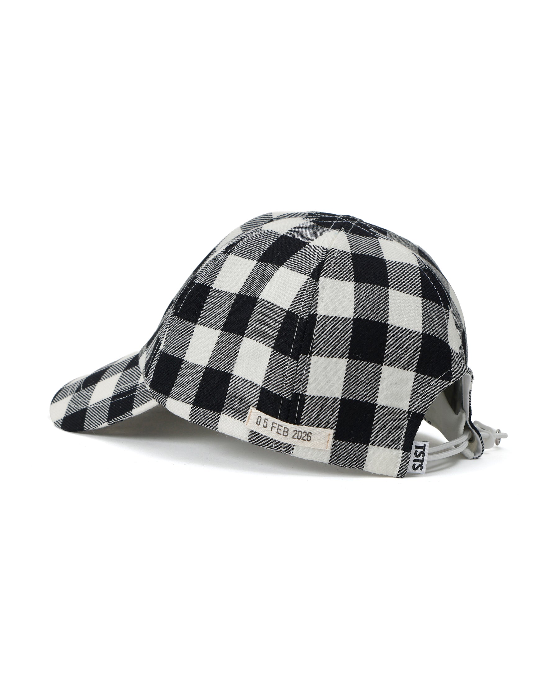 TSTS / GINGHAM WOOL DRAWSTRING CAP BLACK GINGHAM