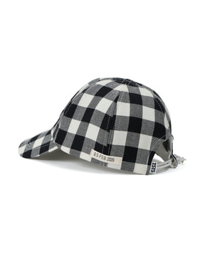 TSTS / GINGHAM WOOL DRAWSTRING CAP BLACK GINGHAM