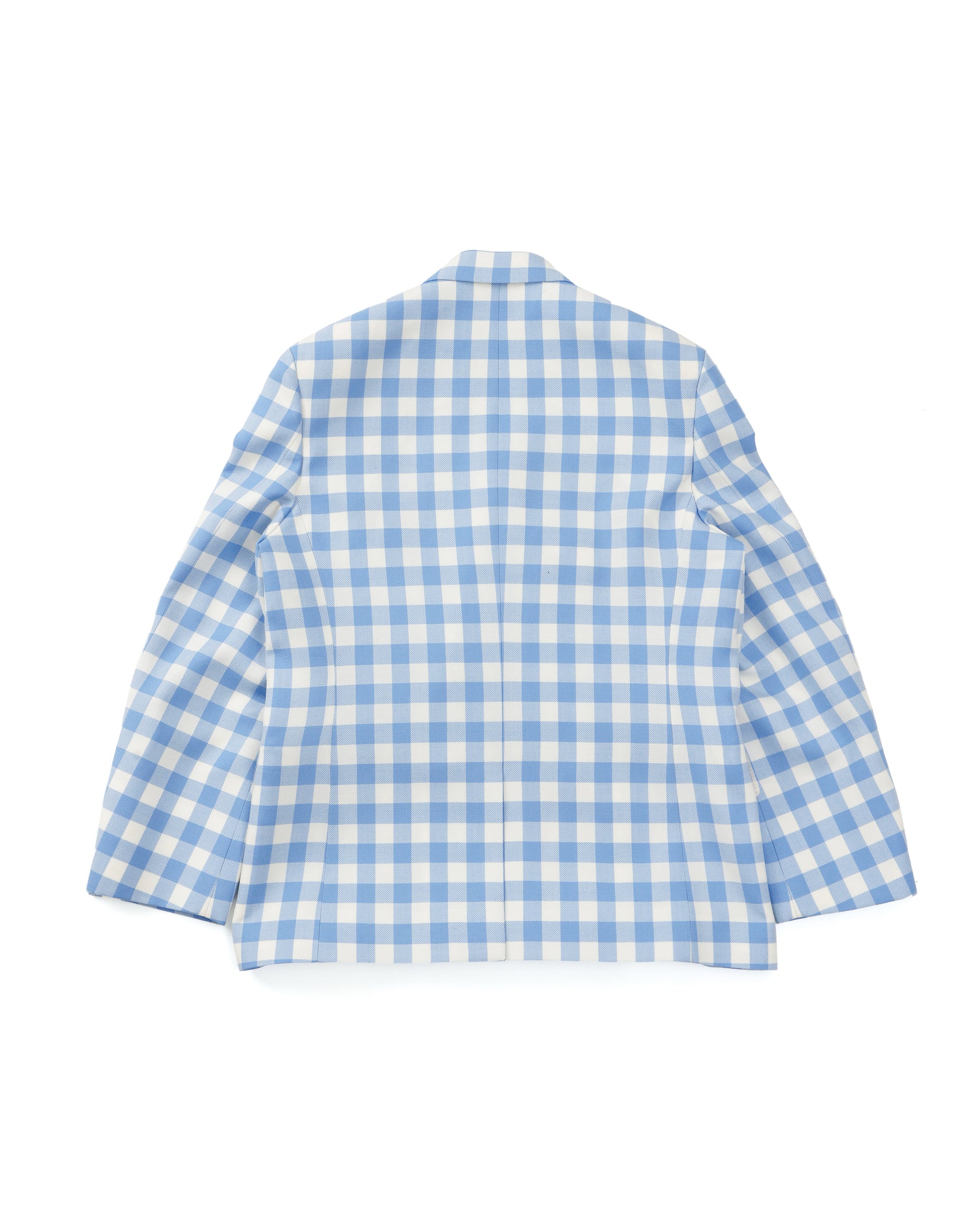 <span style="color: #f50b0b;">Last One</span> TSTS / GINGHAM WOOL DOUBLE BREASTED BLAZER SAXE BLUE GINGHAM