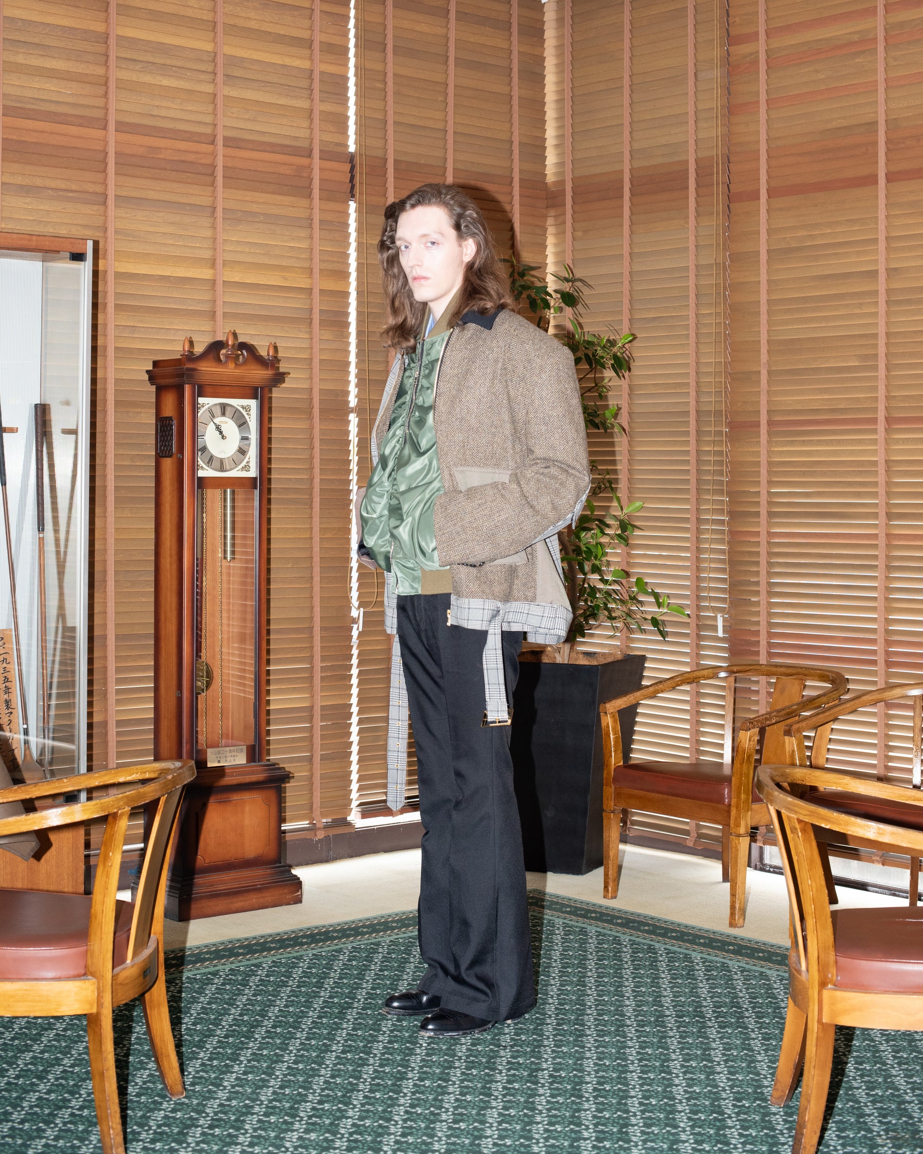 <span style="color: #f50b0b;">Last One</span> TENDER PERSON / MIXING WOOL BOMBER JACKET