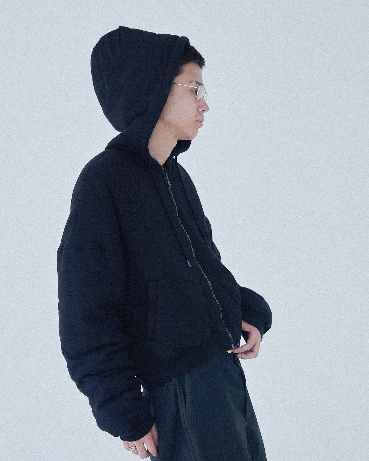 LU'U DAN / WADDED HOODIE SOFT BLACK