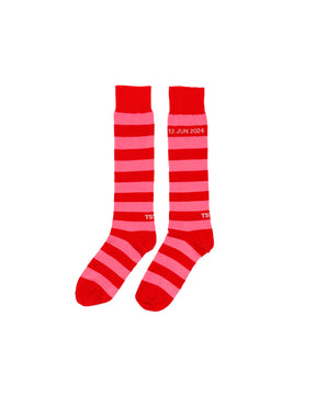 <span style="color: #f50b0b;">Last One</span> TSTS / STRIPED SOCKS RED AND PINK