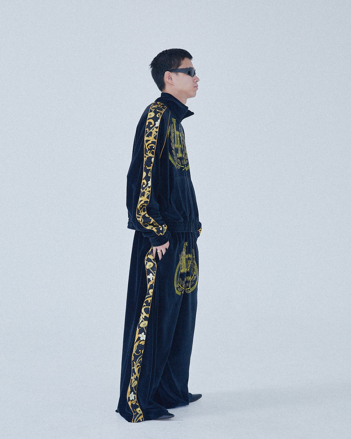 LU'U DAN / SUPA-SLEAZE TRACKPANTS BAROQUE BLACK