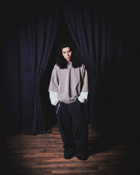 LUXENBURG / LS CASTLE TEE - LAYERED WAFFLE TAUPE
