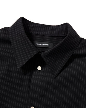 <span style="color: #f50b0b;">Last One</span> TENDER PERSON / STRIPED DREES SHIRT BLACK STRIPE