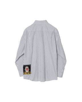 <span style="color: #f50b0b;">Last One</span> TENDER PERSON / STRIPE DRESS SHIRT BLACK STRIPE