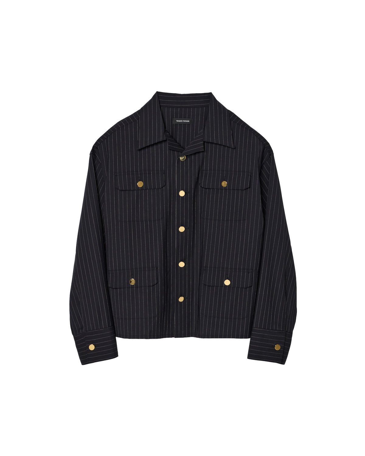 <span style="color: #f50b0b;">Last One</span> TENDER PERSON / 4POCKET JACKET BLACK STRIPE