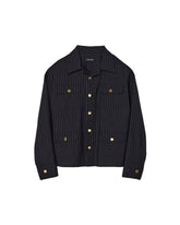 <span style="color: #f50b0b;">Last One</span> TENDER PERSON / 4POCKET JACKET BLACK STRIPE