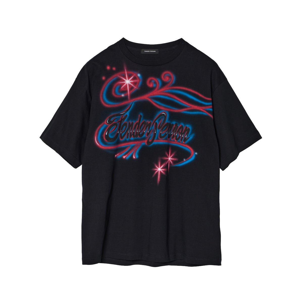 TENDER PERSON AIRBRUSHED チェックシャツ 美品 TENDER PERSON / AIRBRUSHED TEE BLACK