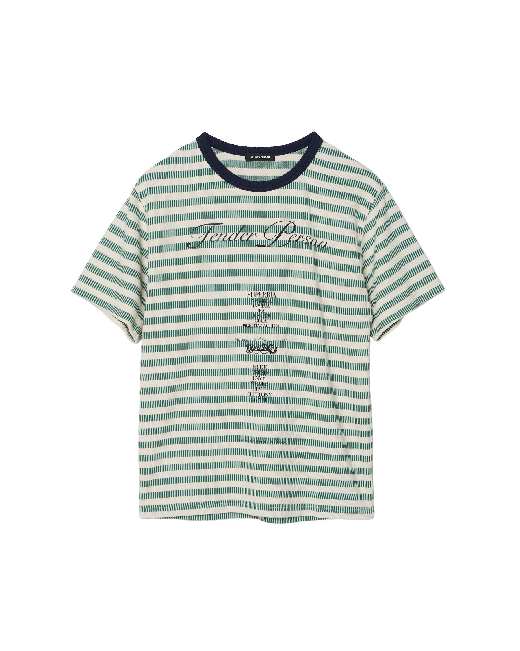 <span style="color: #f50b0b;">Last One</span> TENDER PERSON / BORDER TEE GREEN