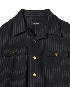 <span style="color: #f50b0b;">Last One</span> TENDER PERSON / 4POCKET JACKET BLACK STRIPE