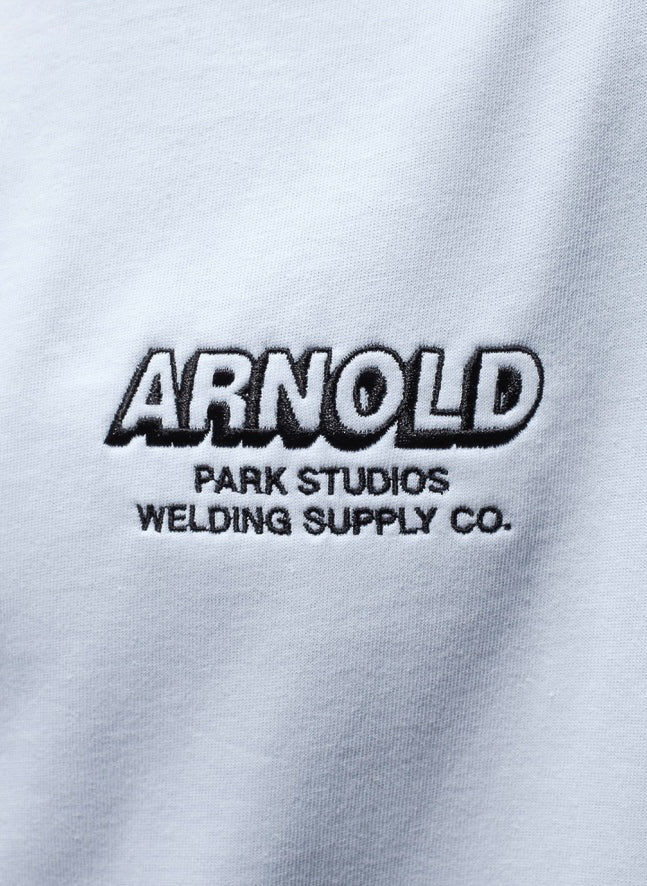 <span style="color: #f50b0b;">Last One</span> ARNOLD PARK STUDIOS / WELDING SUPPLY LOGO SS T WHITE