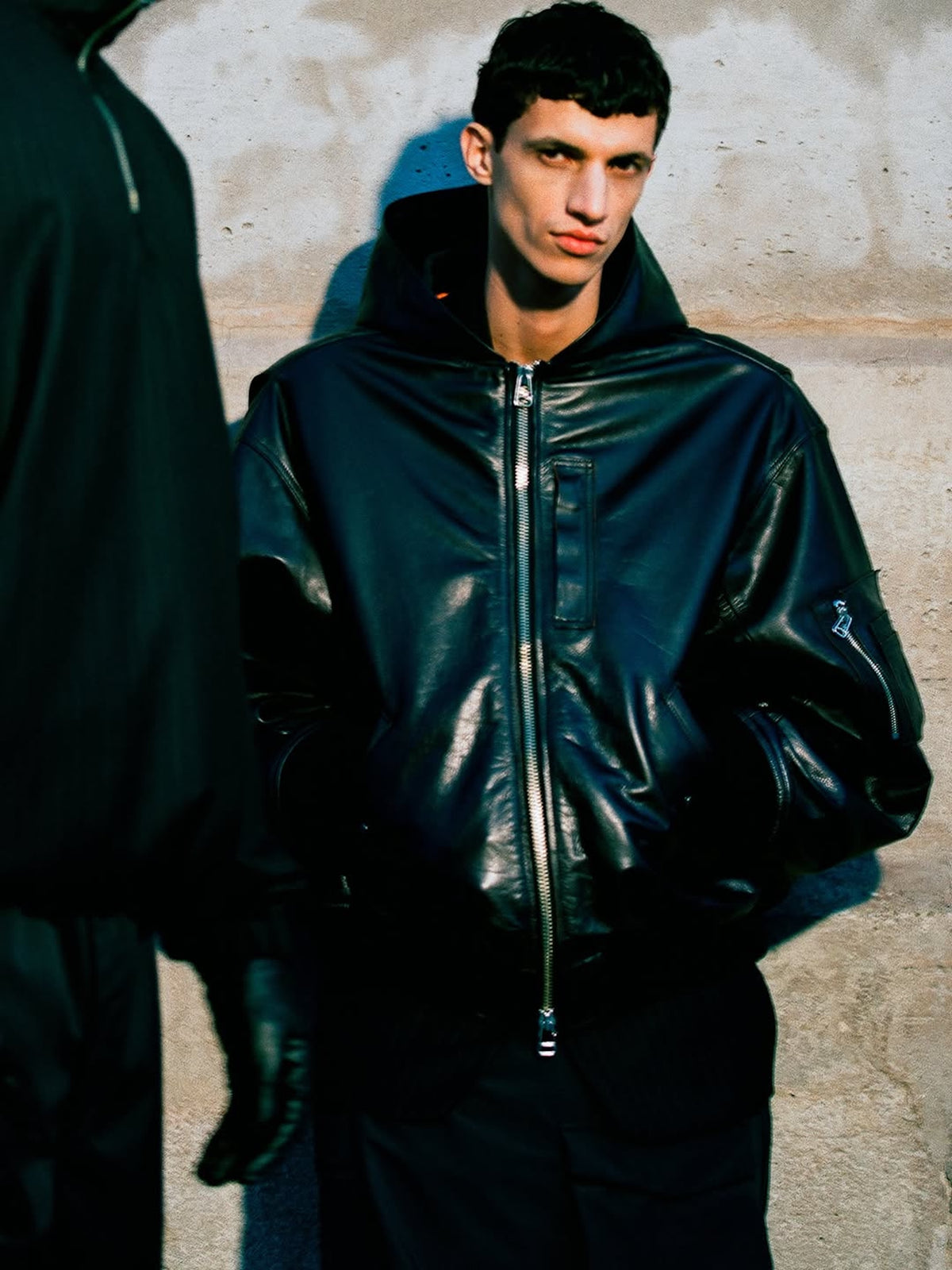 ROTOL / LEATHER BOMBER JACKET BLACK