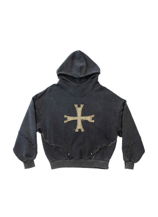 LUXENBURG / FRIAR HOODIE AGED BLACK