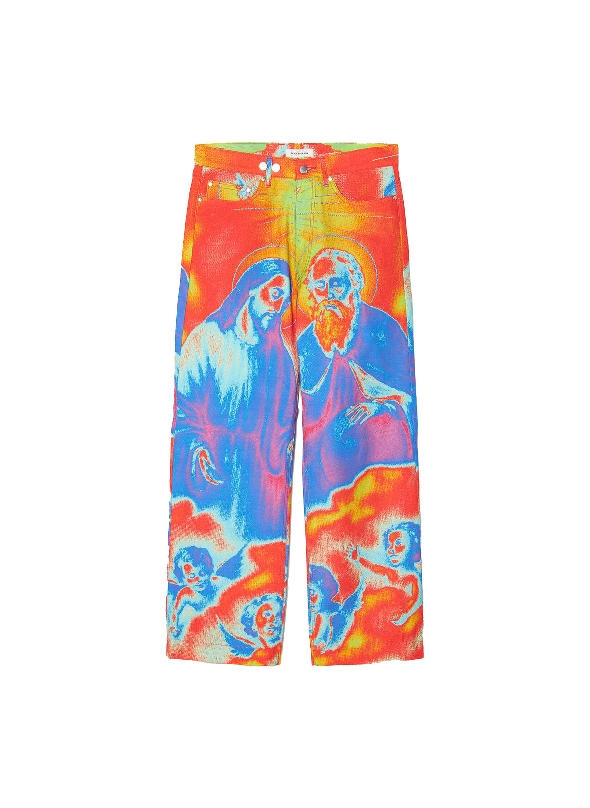 <span style="color: #f50b0b;">Last One</span> TENDER PERSON / ANGEL DENIM PANTS THERMOGRAPHY