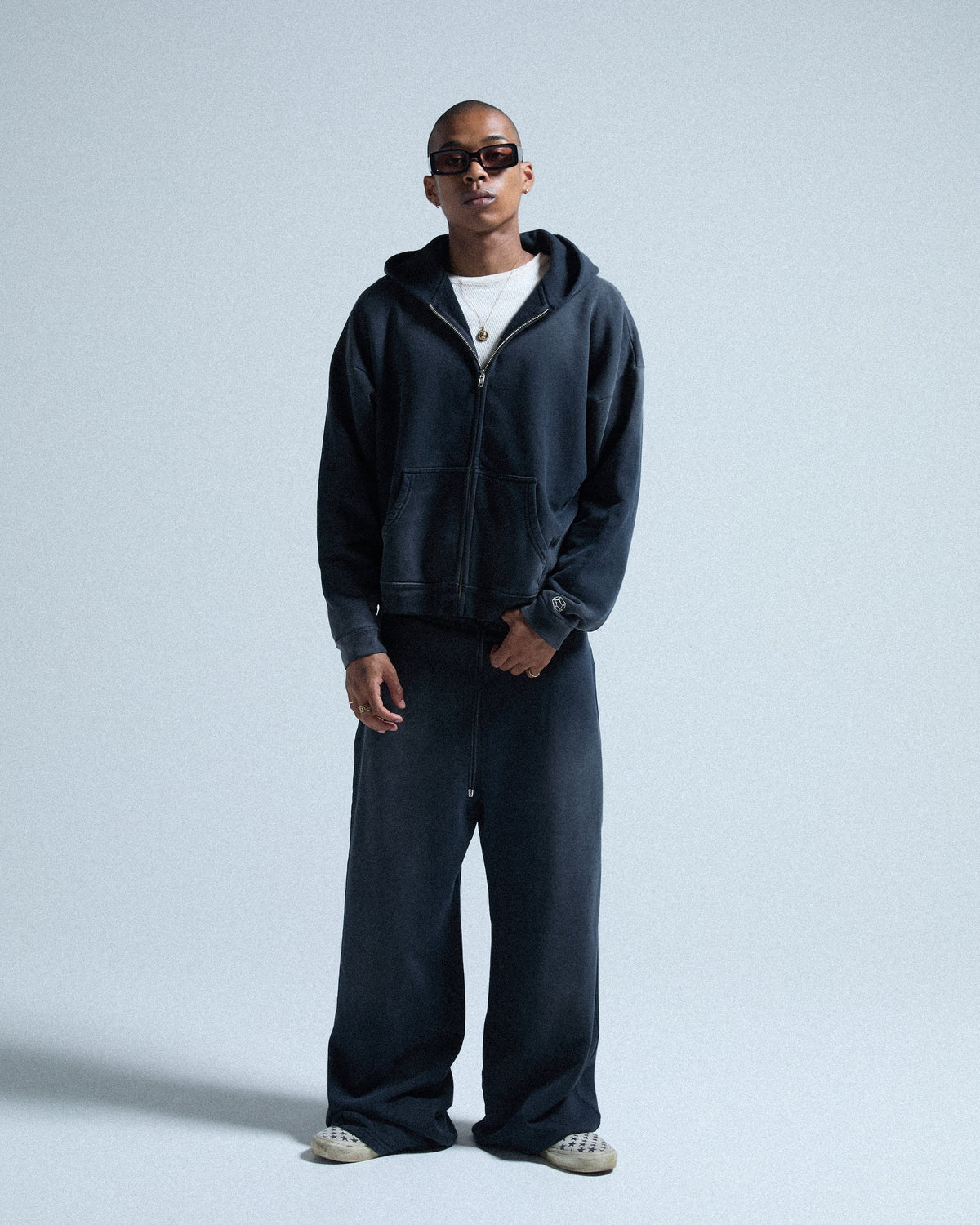 CCTB / CHAIN WIDE LEG SWEAT PANTS FADED BLACK
