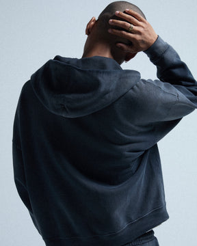 CCTB / CHAIN CROP ZIP HOODIE FADED BLACK