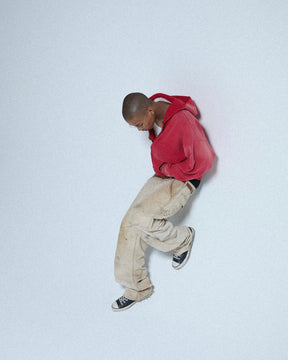 CCTB / CHAIN CROP ZIP HOODIE FADED RED