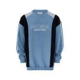 <span style="color: #f50b0b;">Last One</span> Martine Rose / PANELLED SWEATSHIRT BLUE AGEAN ROSE OUTLINE