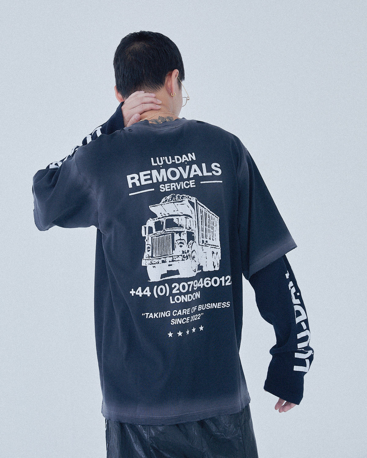 LU'U DAN / DOUBLE DECK TEE CORRODED BLACK