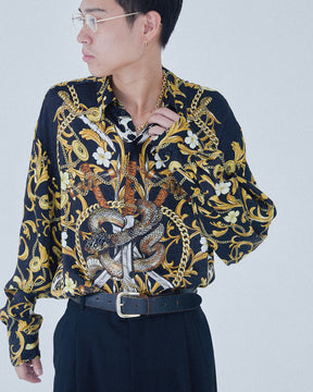 <span style="color: #f50b0b;">Last One</span> LU'U DAN / SLIM FIT SHIRT GILDED BLACK