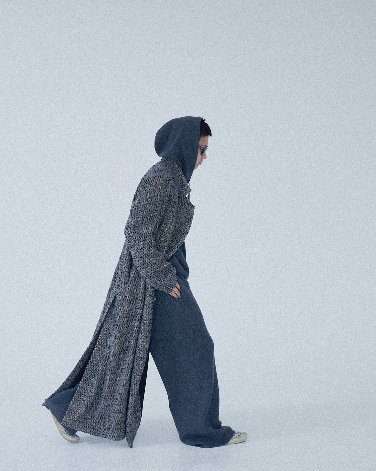 <span style="color: #f50b0b;">Last One</span> ERL / UNISEX TEXTURED WOOL OVERCOAT WOVEN GRAY