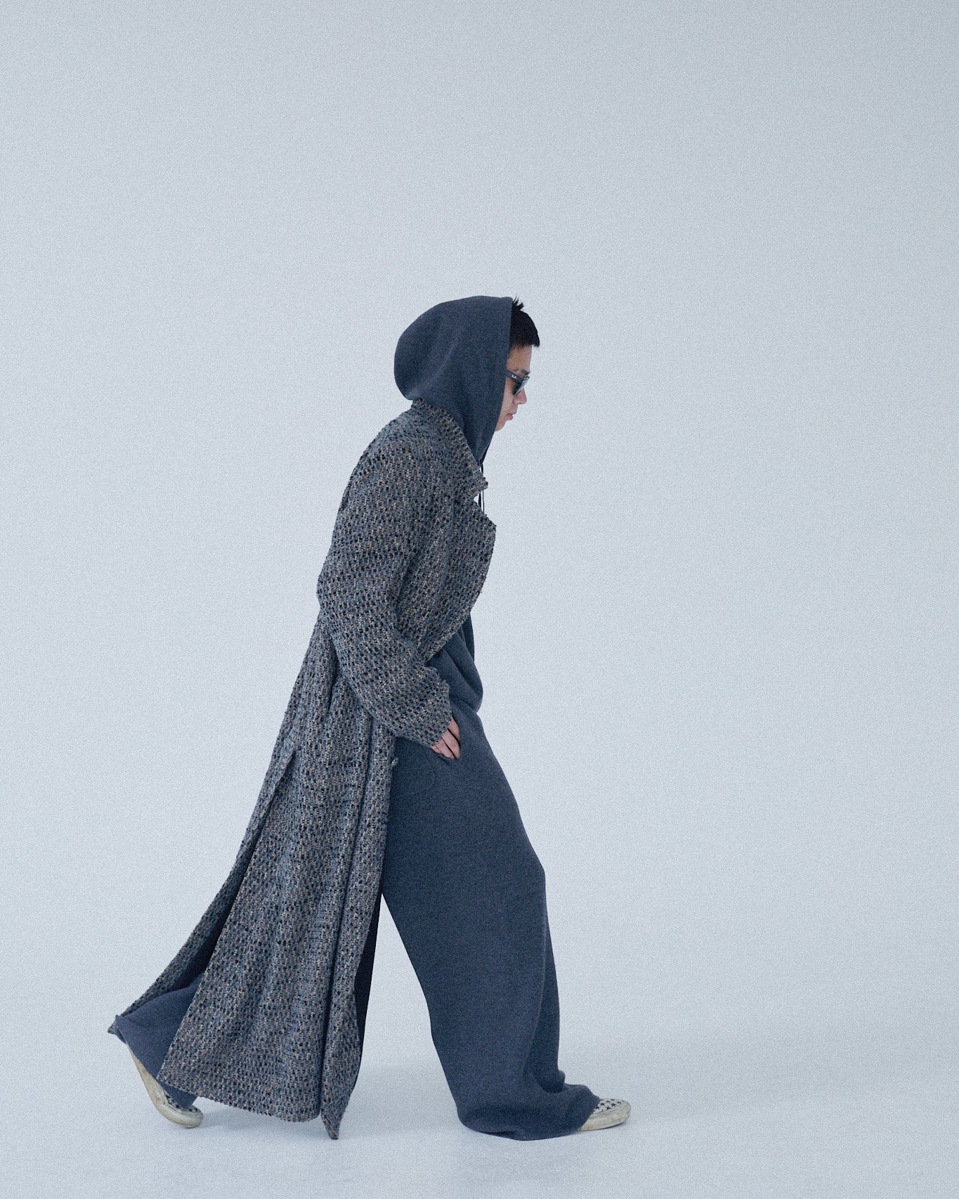 <span style="color: #f50b0b;">Last One</span> ERL / UNISEX TEXTURED WOOL OVERCOAT WOVEN GRAY