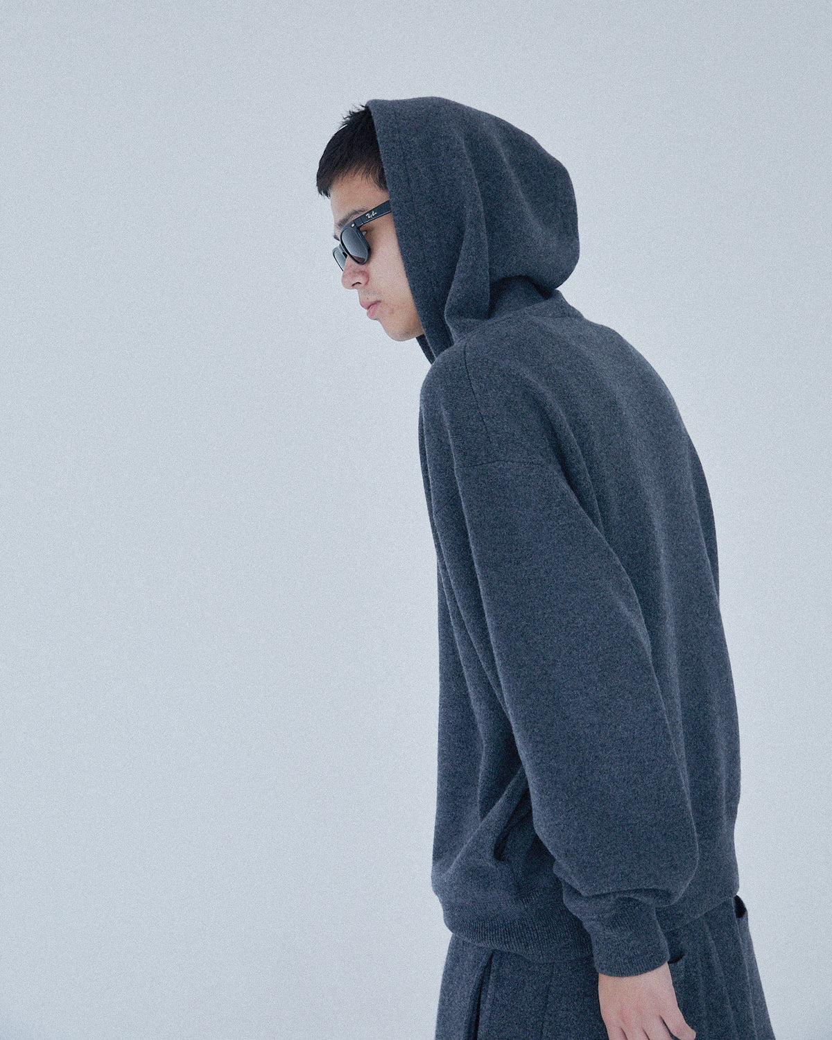 MEIAS / WOOL CASHMERE HOODIE PO T.GRAY