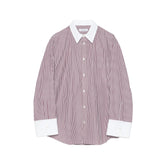 <span style="color: #f50b0b;">Last One</span> TENDER PERSON / STRIPE SUPIMA SHIRT BURGUNDY