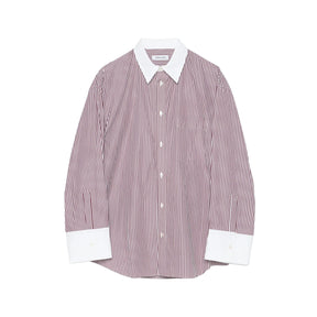 <span style="color: #f50b0b;">Last One</span> TENDER PERSON / STRIPE SUPIMA SHIRT BURGUNDY