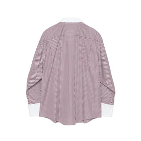 <span style="color: #f50b0b;">Last One</span> TENDER PERSON / STRIPE SUPIMA SHIRT BURGUNDY
