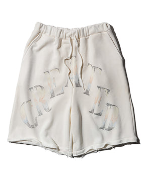 TEPPEI FURUYAMA / HANDPAINT LOOSE SHORTS WHITE