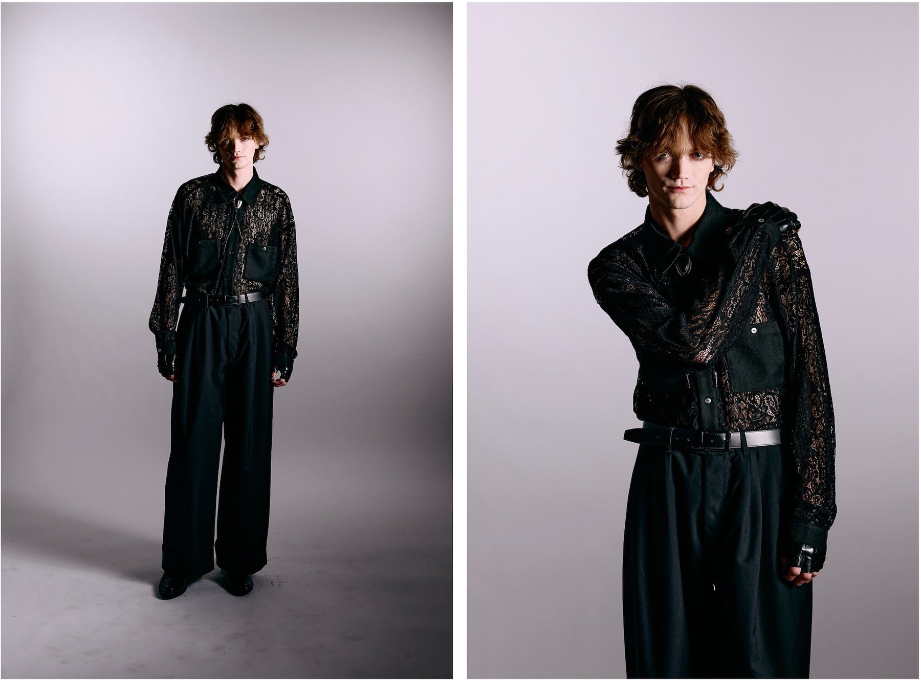 INTODUSK / LACE SHIRT BLACK