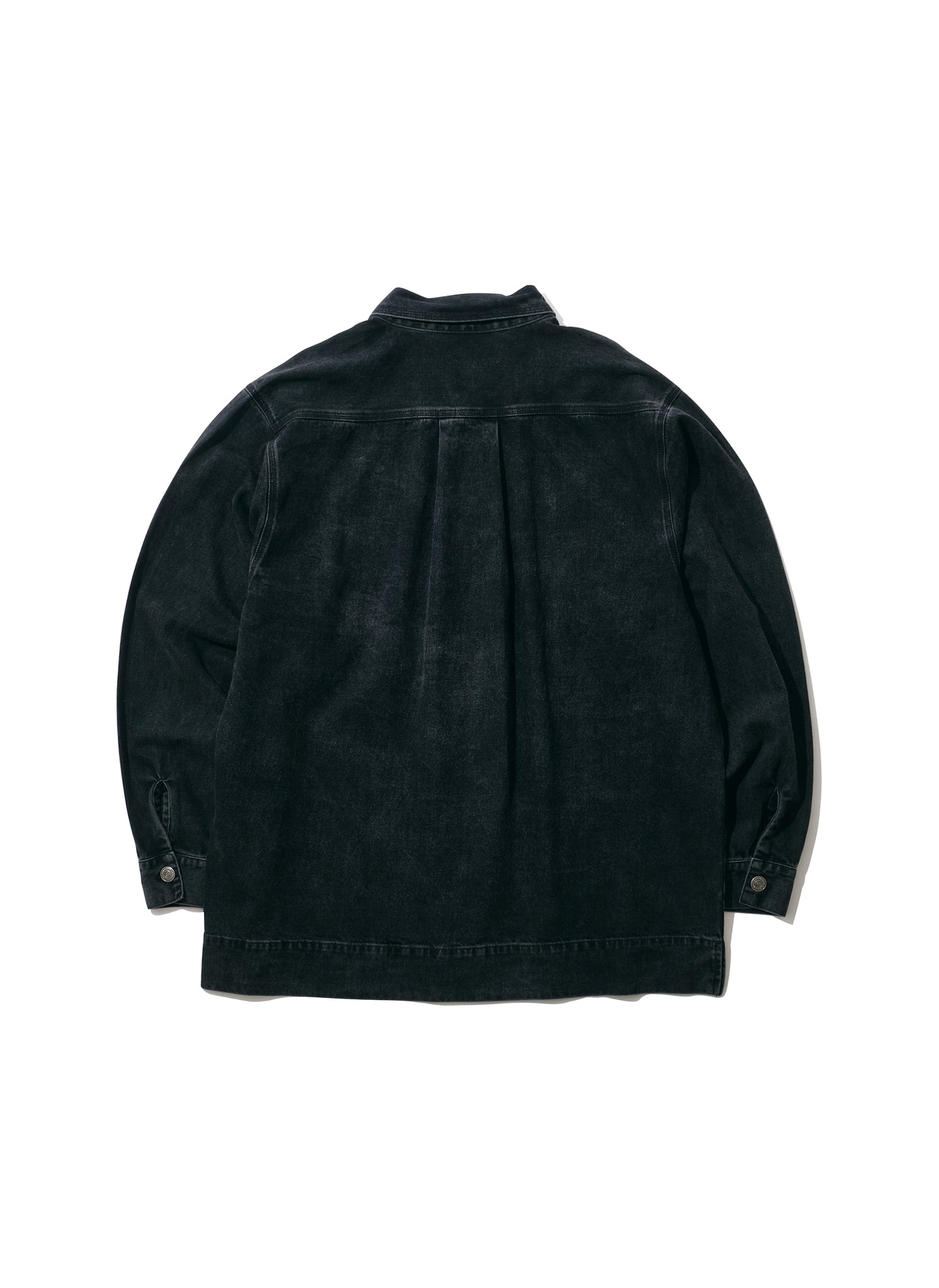 WILLY CHAVARRIA / ZIP PLACKET LS SHIRT WASHED BLACK