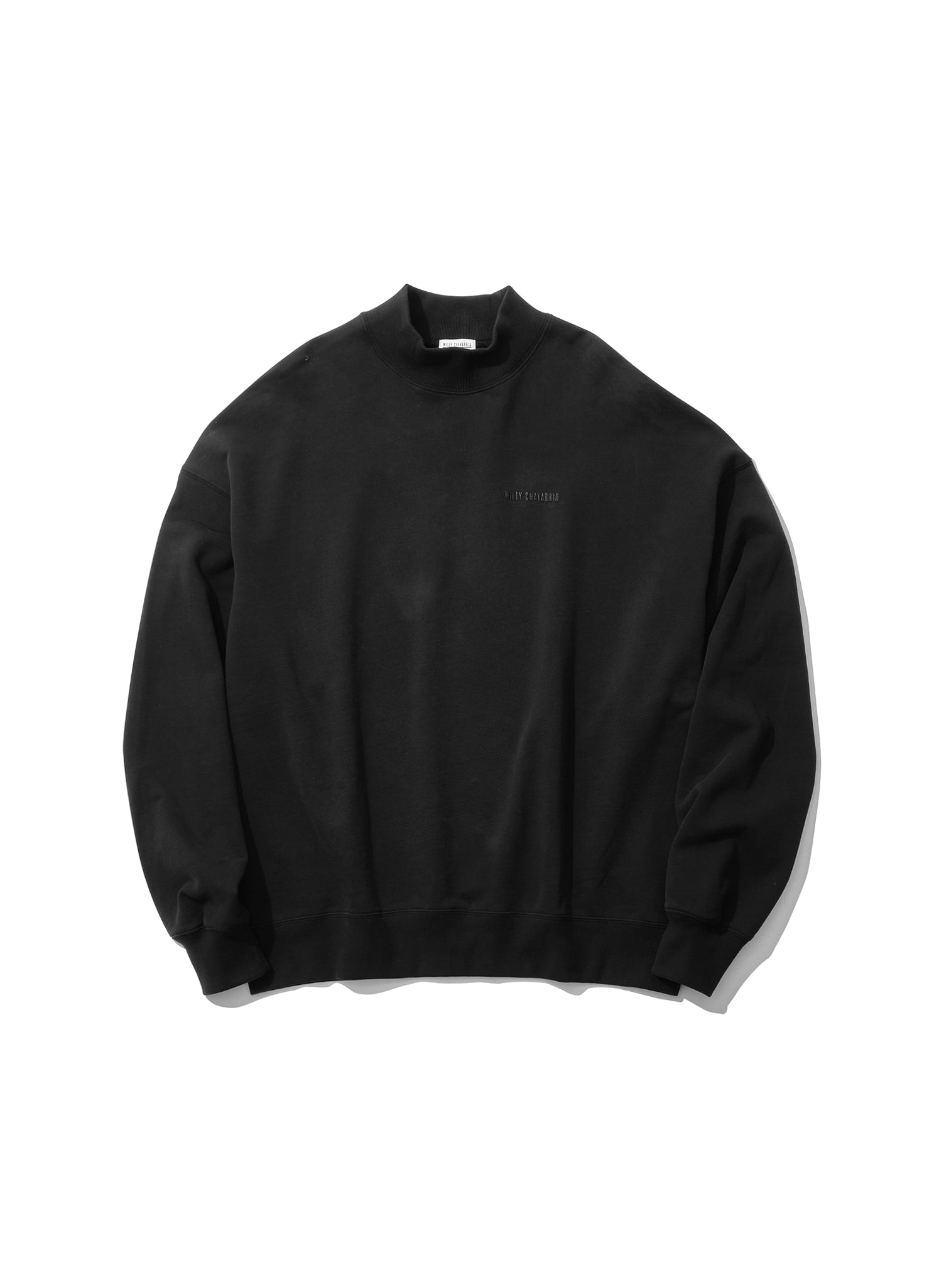 WILLY CHAVARRIA / MOCK NECK SWEAT SOLID BLACK
