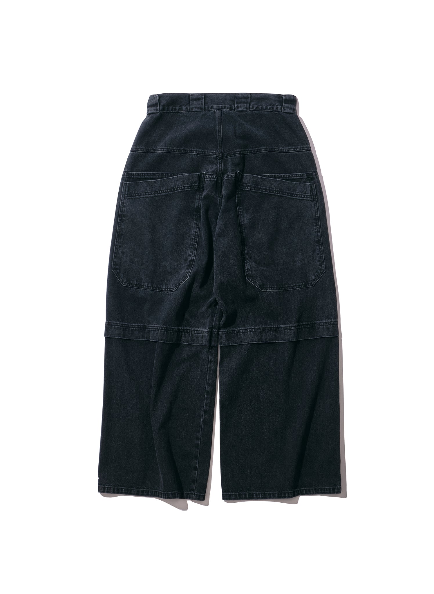 WILLY CHAVARRIA / DENIM LAYERED PANTS WASHED BLACK