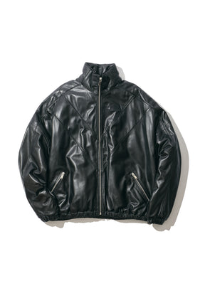Last One WILLY CHAVARRIA / TRACK JACKET BLACK LAMB LEATHER