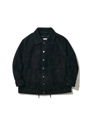 WILLY CHAVARRIA / COACH JACKET BLACK CALF SUEDE LEATHER