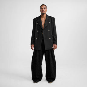 1313 SELAH / OCTAVO DOUBLE BREAST BLAZER PINSTRIPE BLACK