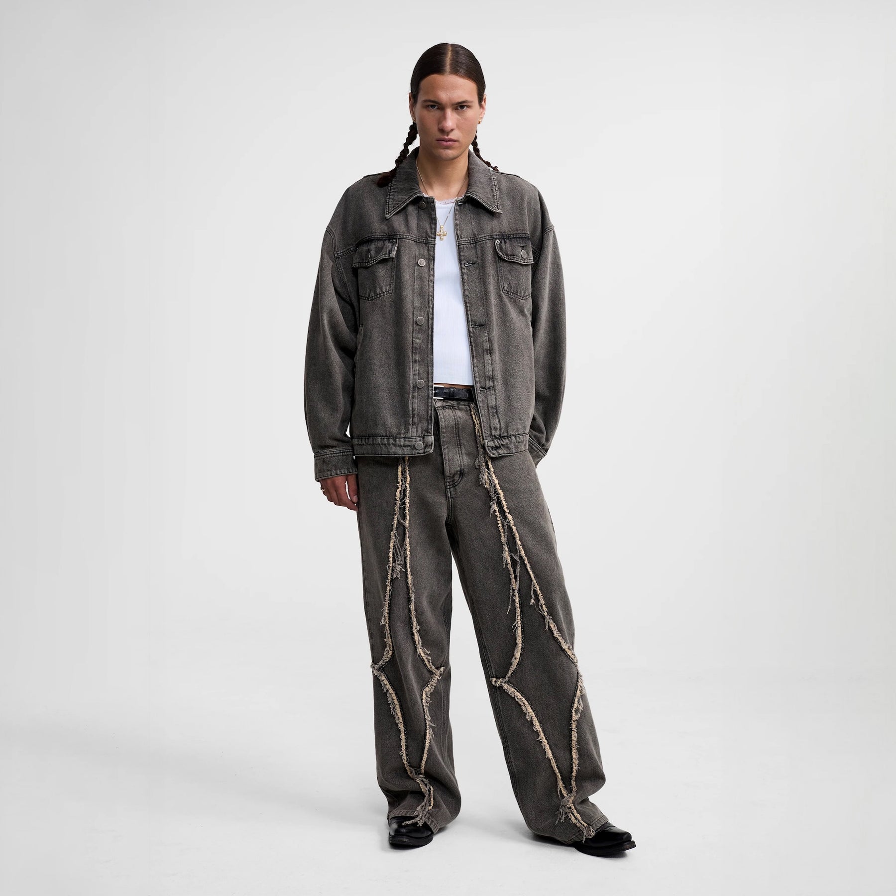 1313 SELAH / SANTIAGO DENIM JACKET WASHED GREY