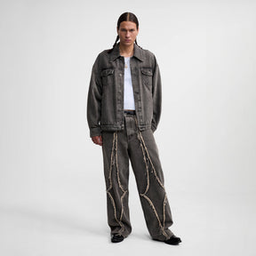 1313 SELAH / SANTIAGO DENIM JACKET WASHED GREY
