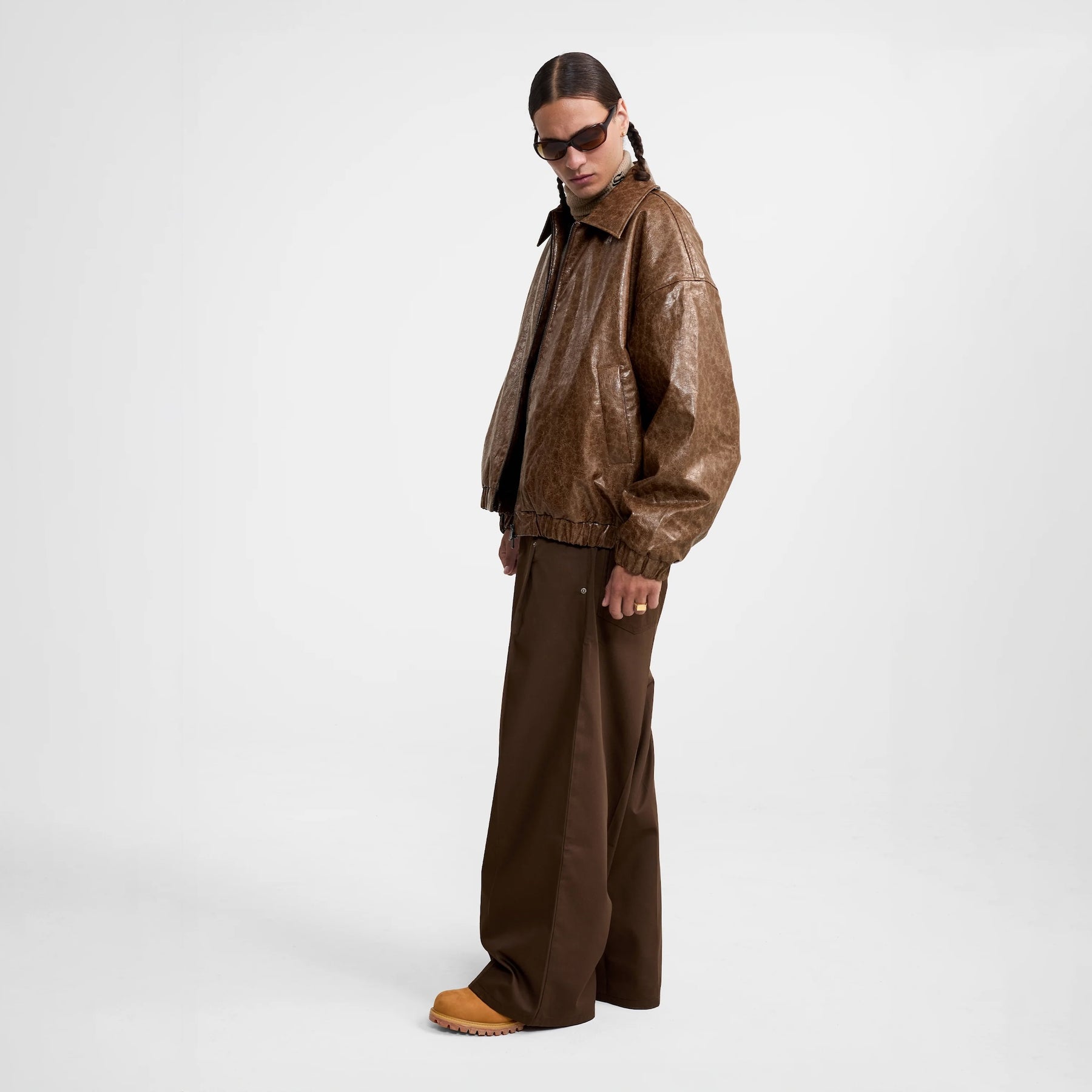 <span style="color: #f50b0b;">Last One</span>　1313 SELAH / VALPO FAUX LEATHER JACKET BROWN
