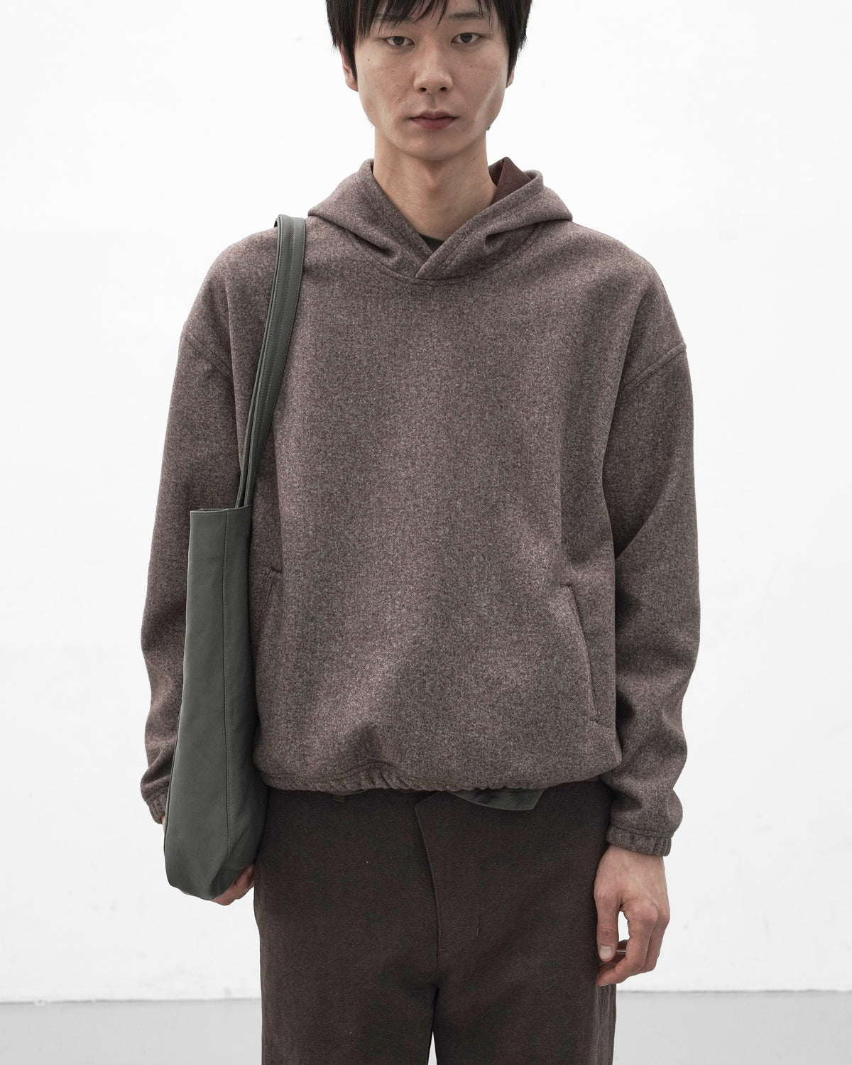 JEONGLI / HOODIE HYBRID WOOL BROWN
