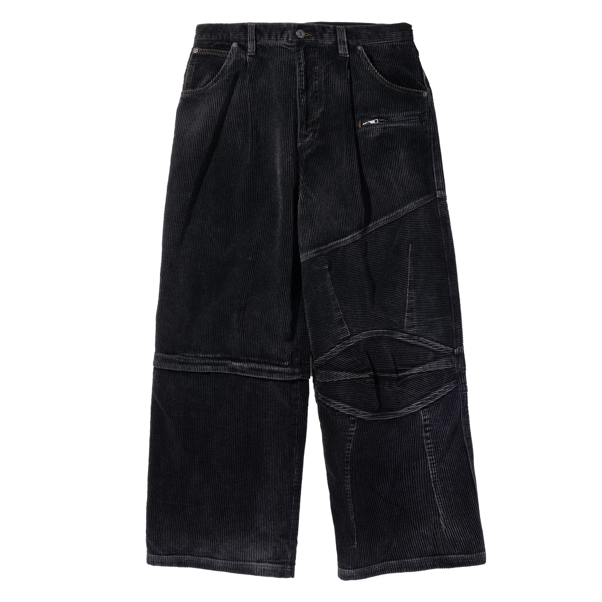 BONKNOW FREAKS / Faded Corduroy Detachable&Riders Five Pocket Pants BLACK