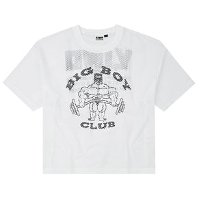 Y,IWO / Big Boy Club Mesh Box Tee WHITE