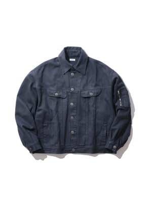 WILLY CHAVARRIA / CHACHI TRUCKER CIGARETTE POCKET JACKET CHEMICAL WASH BLACK