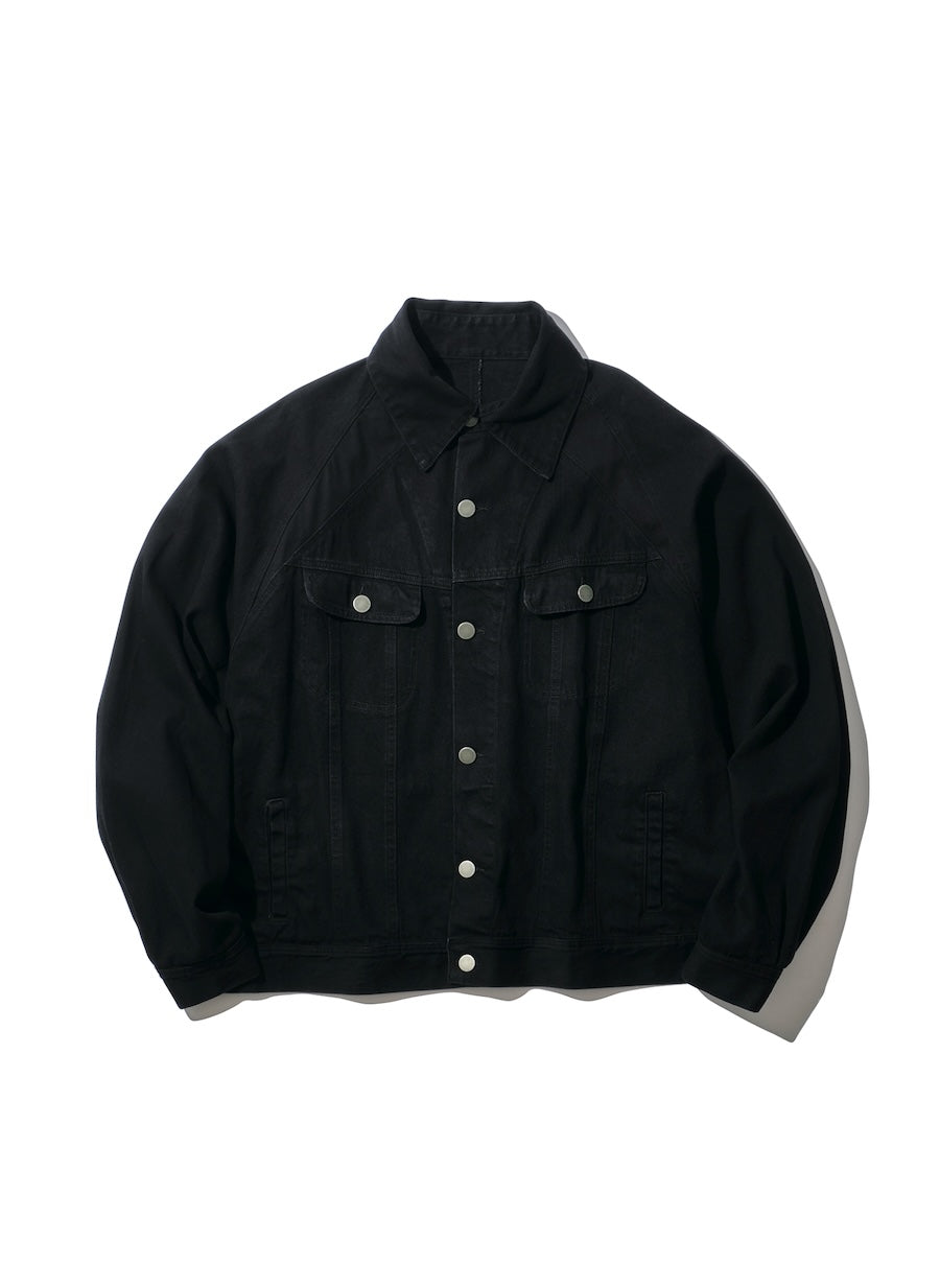 INTODUSK / TRUCKER SWITCHING JACKET SOLID BLACK