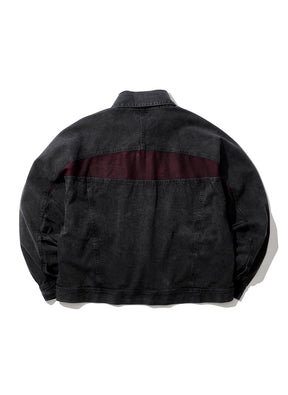 INTODUSK / TRUCKER SWITCHING JACKET WASHED BLACK