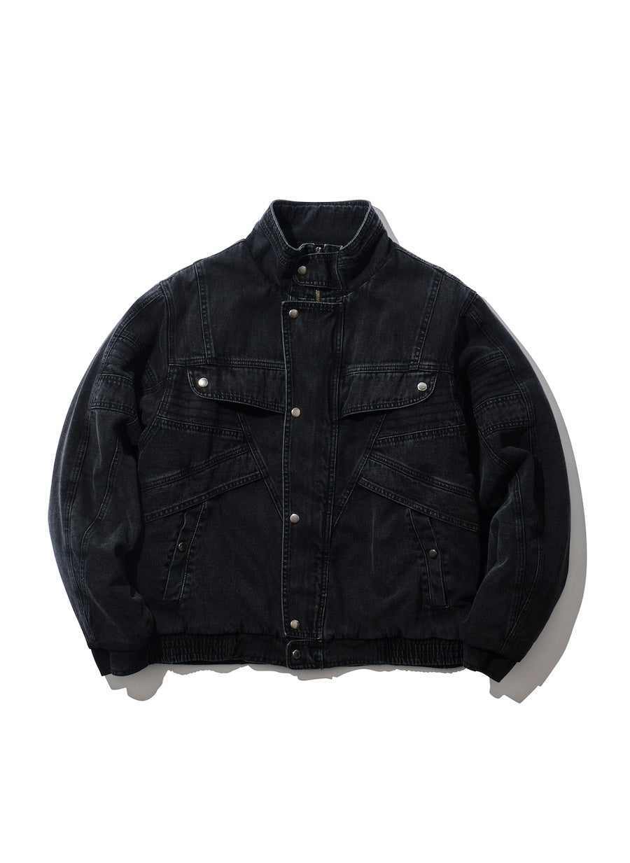 INTODUSK / KROW DENIM JACKET WASHED BLACK